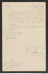 k.k. naturhistorisches Hofmuseum, Intendanzakten 1885-1896 (Hauer), Aktenzahl Z.599/1891, Seite 1